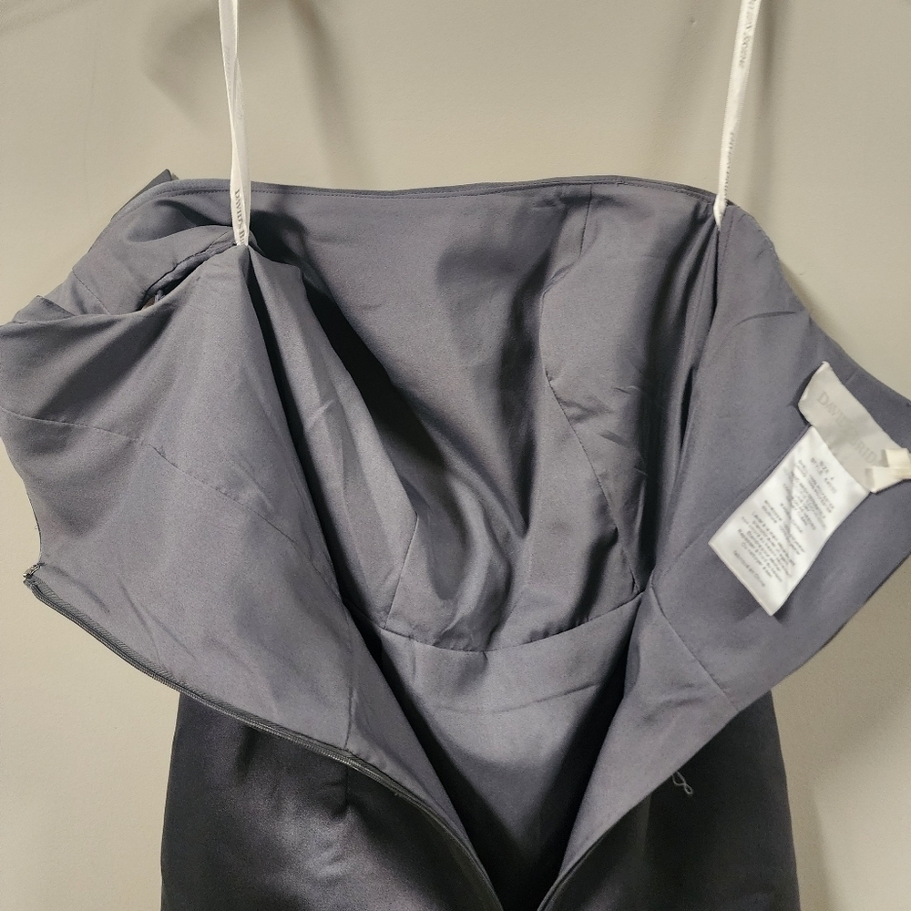 💘Davids Bridal Grayish Silver Shiney One Shoulder Formal Dress for Events Sz 4 - Picture 8 of 9